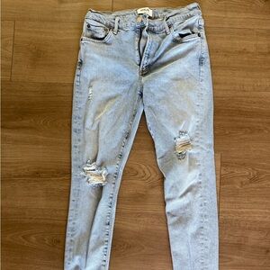 Agolde Blue Skinny Distressed Jeans